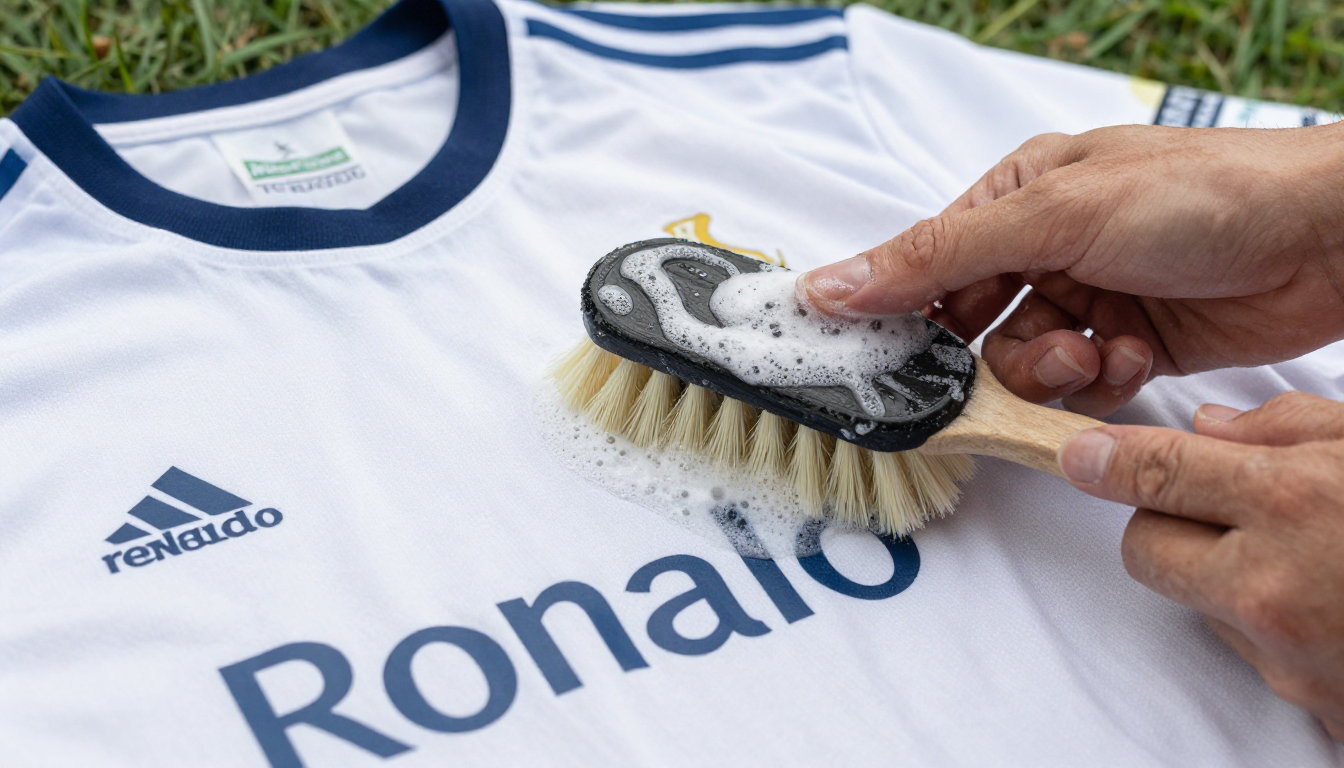How to clean stains from a white soccer jersey